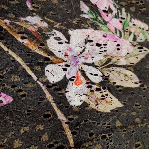 Anthropologie Eri + Ali Nevaeh Black Floral Lace Dress Size 4 - Picture 10 of 12